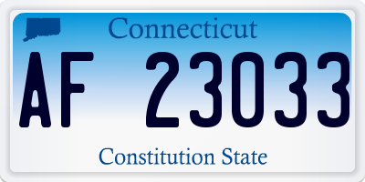 CT license plate AF23033