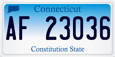 CT license plate AF23036