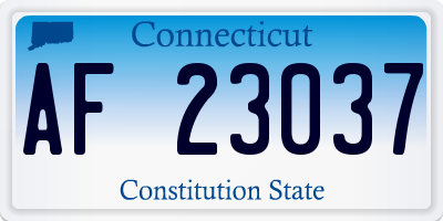 CT license plate AF23037