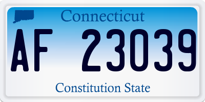 CT license plate AF23039