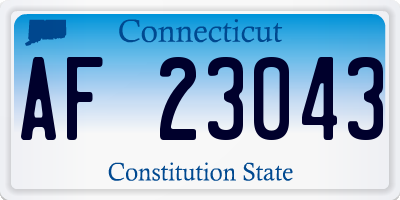 CT license plate AF23043