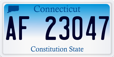 CT license plate AF23047
