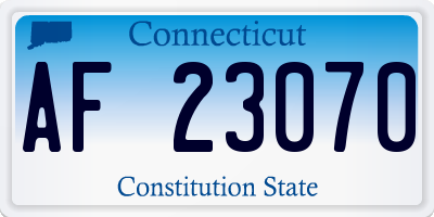 CT license plate AF23070