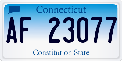 CT license plate AF23077