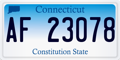 CT license plate AF23078