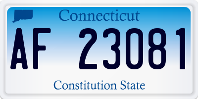 CT license plate AF23081
