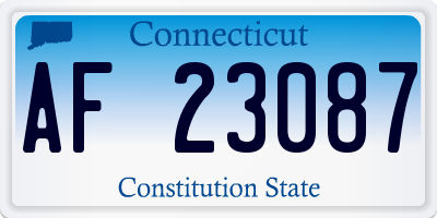 CT license plate AF23087