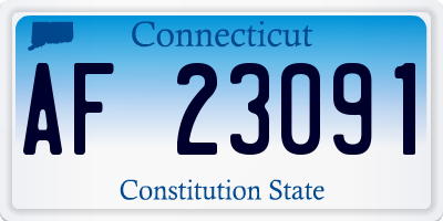 CT license plate AF23091