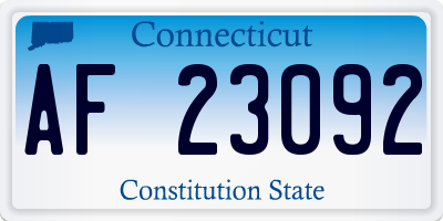 CT license plate AF23092