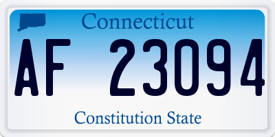 CT license plate AF23094