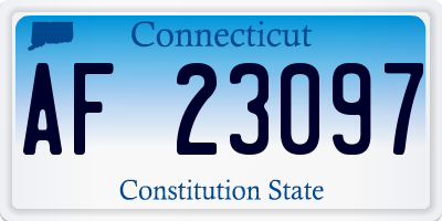 CT license plate AF23097