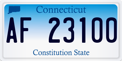 CT license plate AF23100