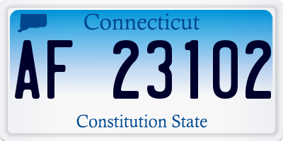 CT license plate AF23102