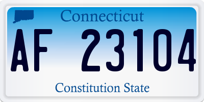 CT license plate AF23104