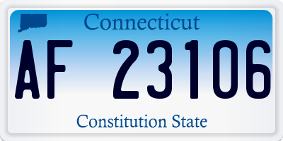 CT license plate AF23106