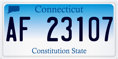 CT license plate AF23107