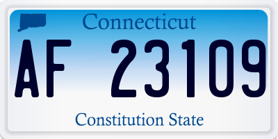 CT license plate AF23109