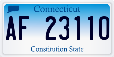 CT license plate AF23110
