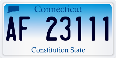 CT license plate AF23111