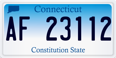 CT license plate AF23112