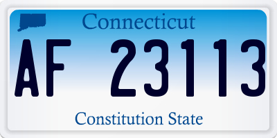 CT license plate AF23113