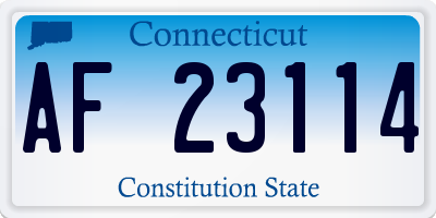 CT license plate AF23114