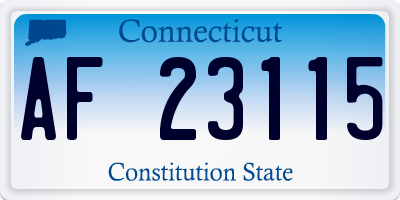 CT license plate AF23115