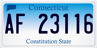 CT license plate AF23116