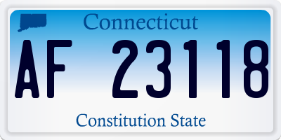 CT license plate AF23118