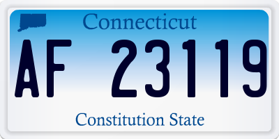 CT license plate AF23119