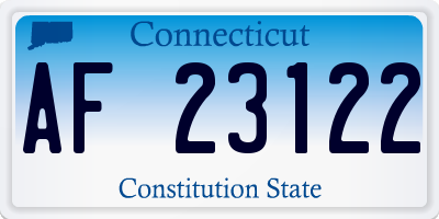 CT license plate AF23122