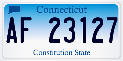 CT license plate AF23127