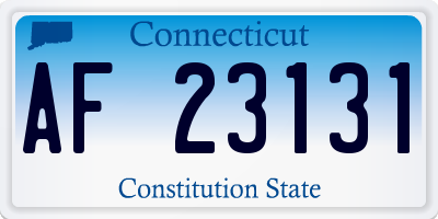 CT license plate AF23131