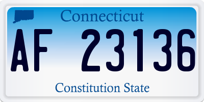 CT license plate AF23136