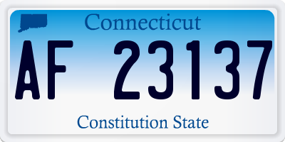 CT license plate AF23137