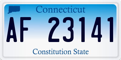 CT license plate AF23141