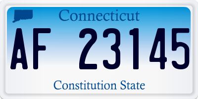 CT license plate AF23145