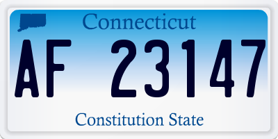 CT license plate AF23147