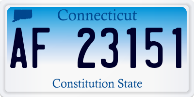 CT license plate AF23151