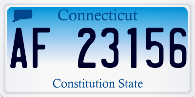 CT license plate AF23156