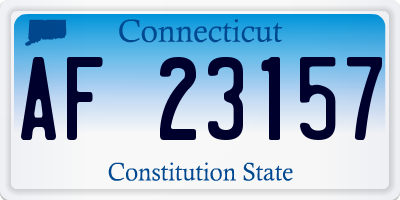 CT license plate AF23157