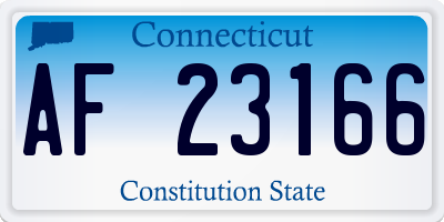CT license plate AF23166