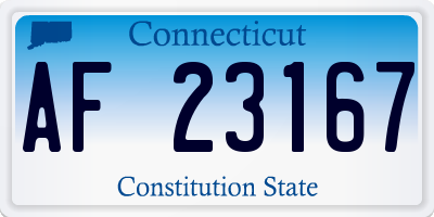 CT license plate AF23167