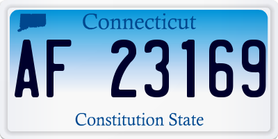 CT license plate AF23169