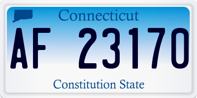 CT license plate AF23170