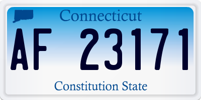 CT license plate AF23171