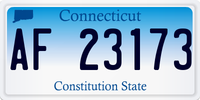 CT license plate AF23173