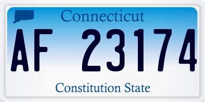 CT license plate AF23174