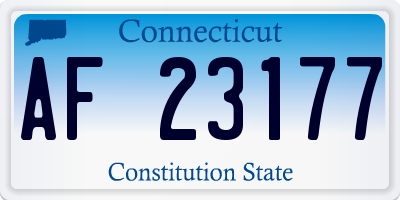 CT license plate AF23177