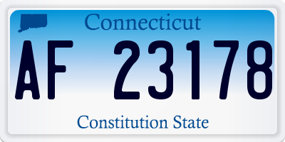CT license plate AF23178